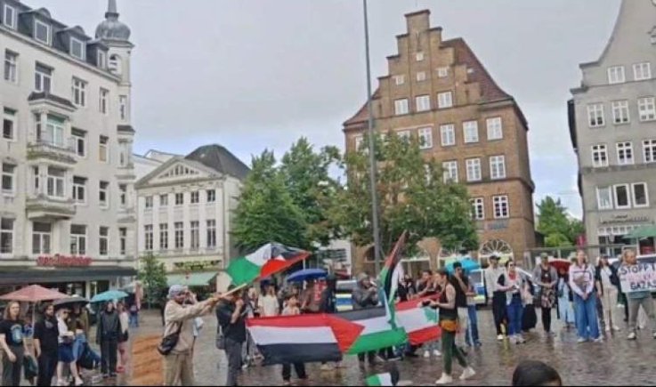 رفع أعلام اليمن في تظاهرات مؤيدة لغزة بألمانيا